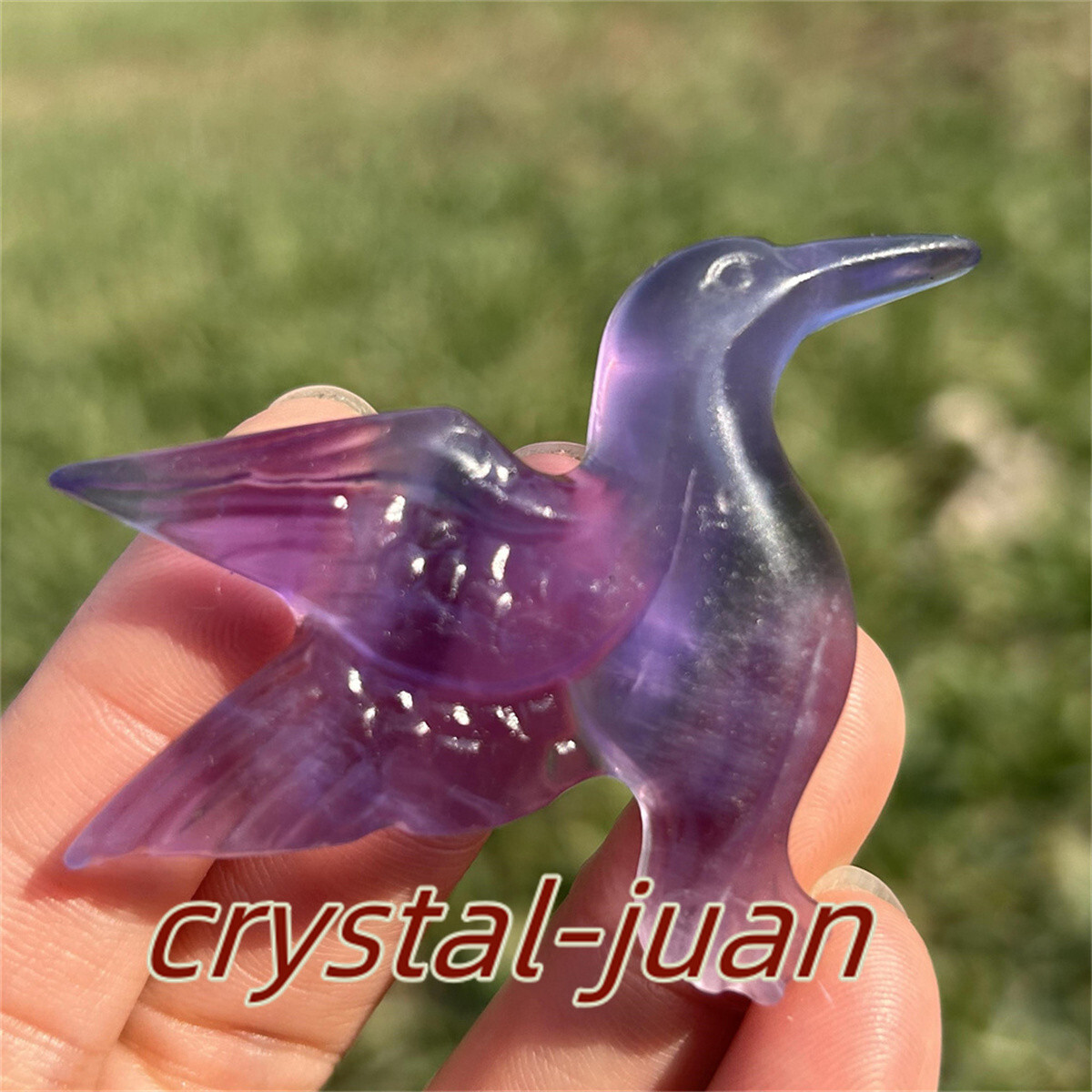 2″+ Natural Fluorite hummingbird skull Carved Crystal Crystal skull Reiki heal