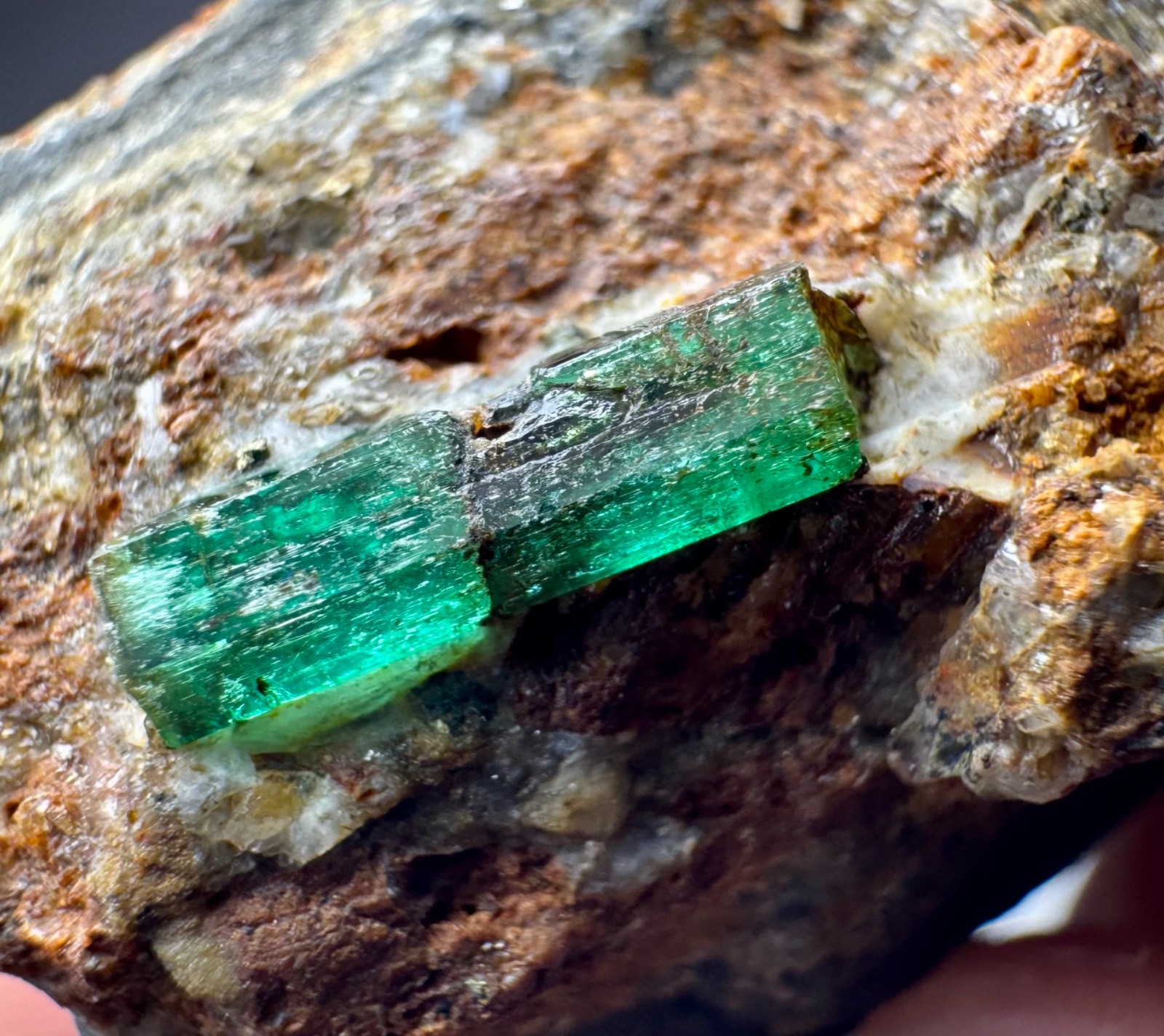 252 Ct Natural Transparent Emerald Crystal On Matrix From Panjshir Afghanistan