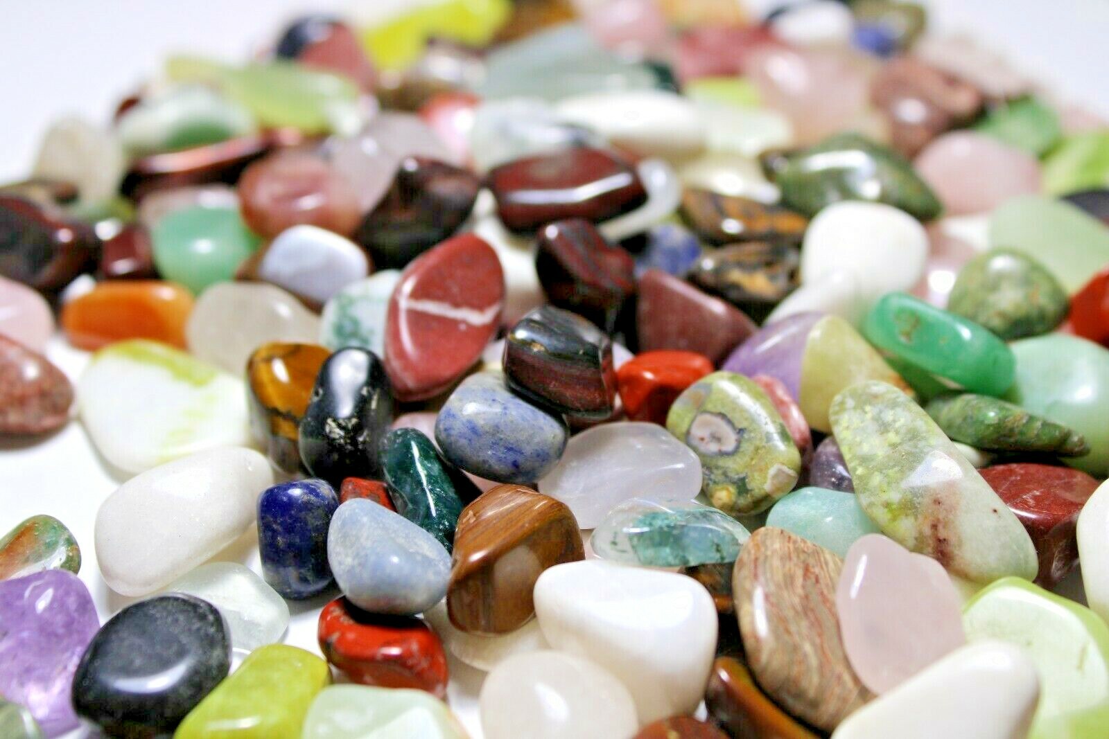 30-50 colorful Mixed Natural Assorted bulk tumbled Gem stone mix 1/4lb