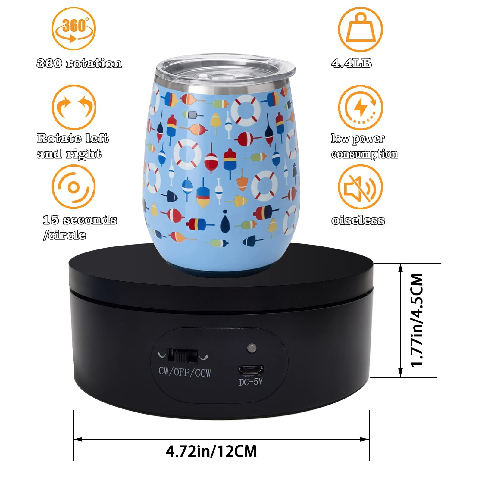 Motorized Rotating Display Stand,Turner Cup Platform for Epoxy Glitter Tumble…