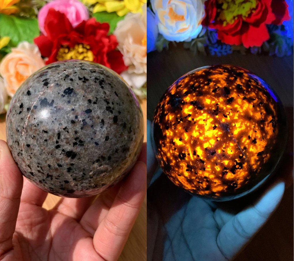 300g+ Natural Yooperlite stone ball quartz sphere crystal healing 1x