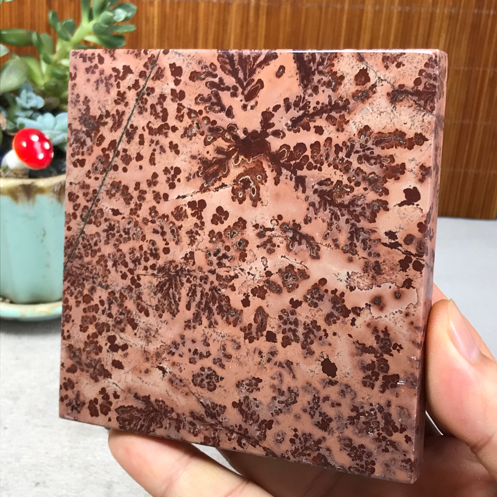 290g Natural Chinese painting stone crystal ornaments for home decoration A6859