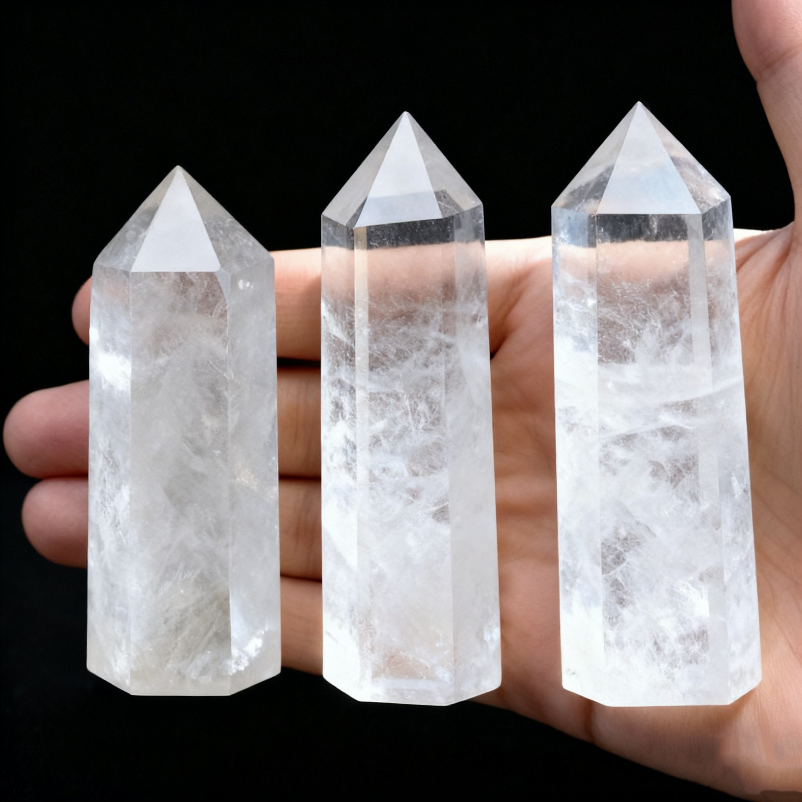 Clear Quartz Tower Points , Genuine Obelisk Wand, Healing Crystal, Natural