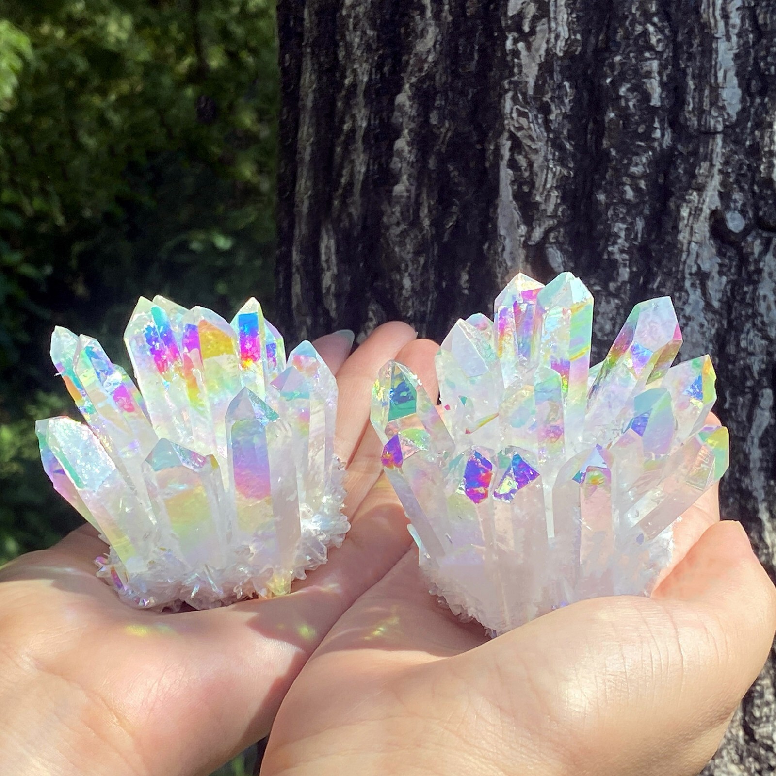200g-300g Large Angel Aura Clear Quartz Crystal Healing Cluster Mineral Rocks