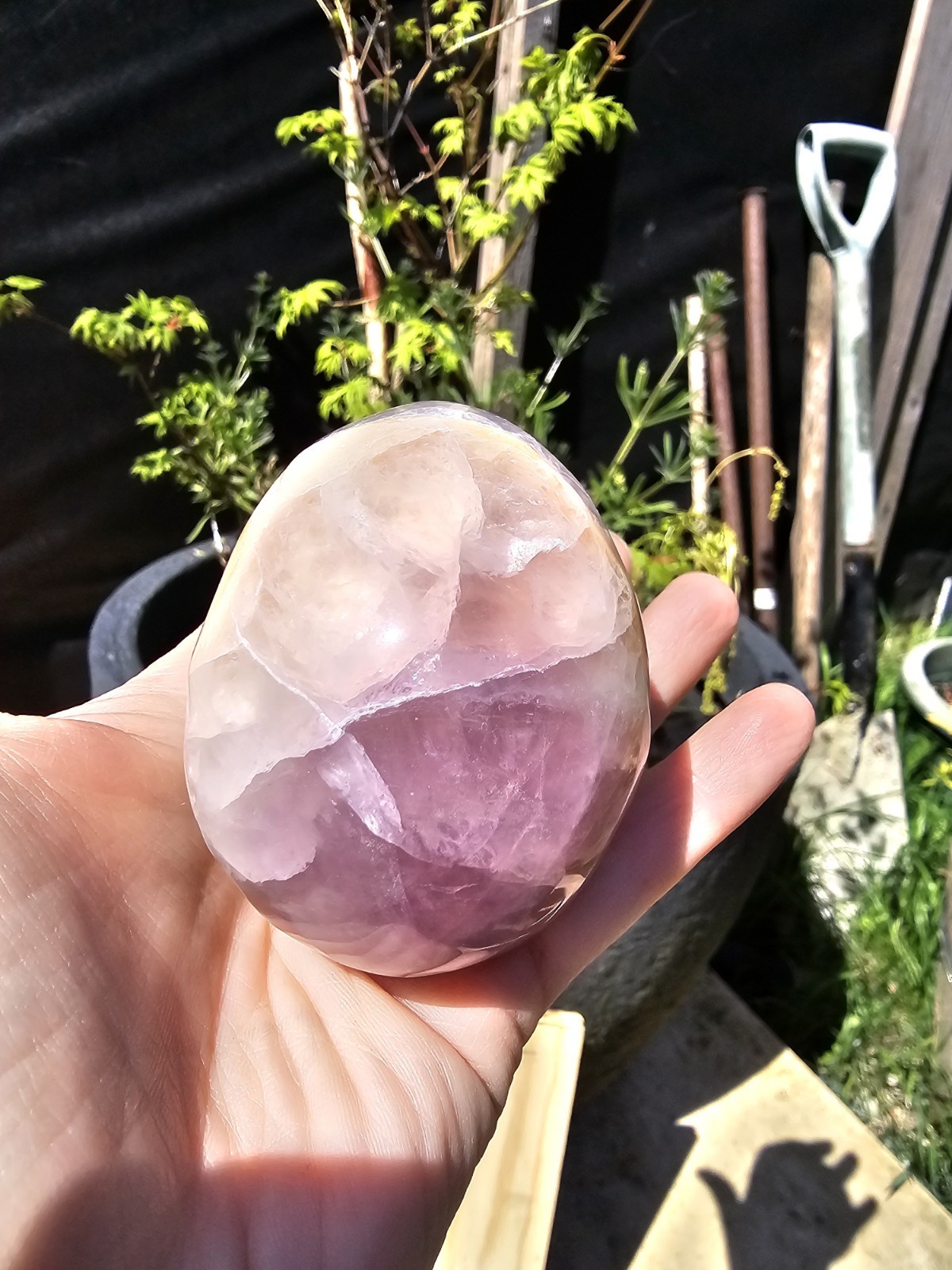 Rainbow Fluorite Skull Crystal Carving 380g Purple 5.6 x6.4 x4.7cm
