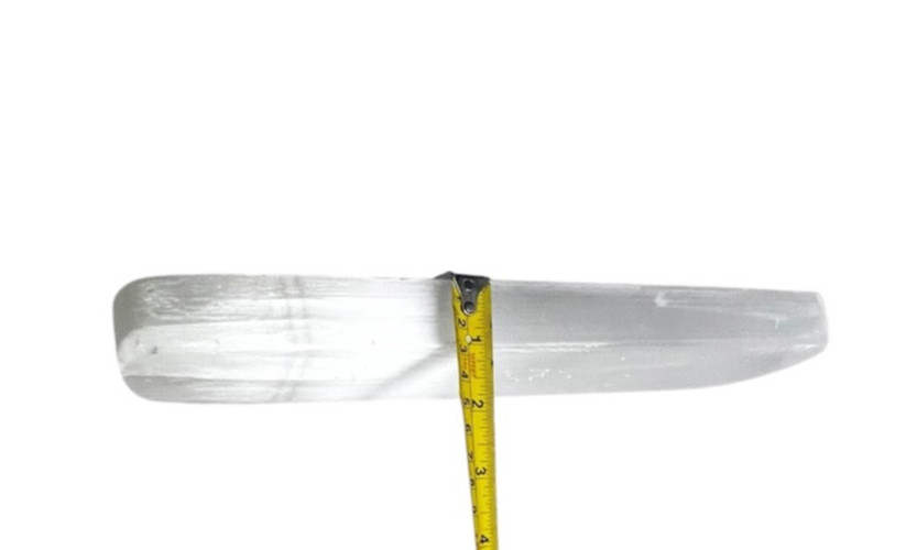 Natural Selenite Crystal Wand Bar 12” Polished Gypsum Charging Cleansing Stone