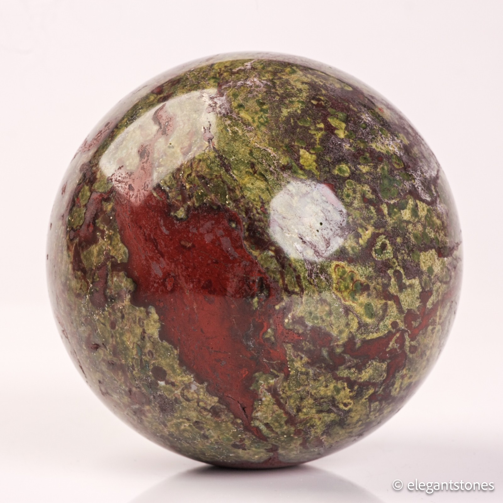495g68mm Dragon Blood Sphere Crystal Ball Stone Quartz Reiki Healing Jasper