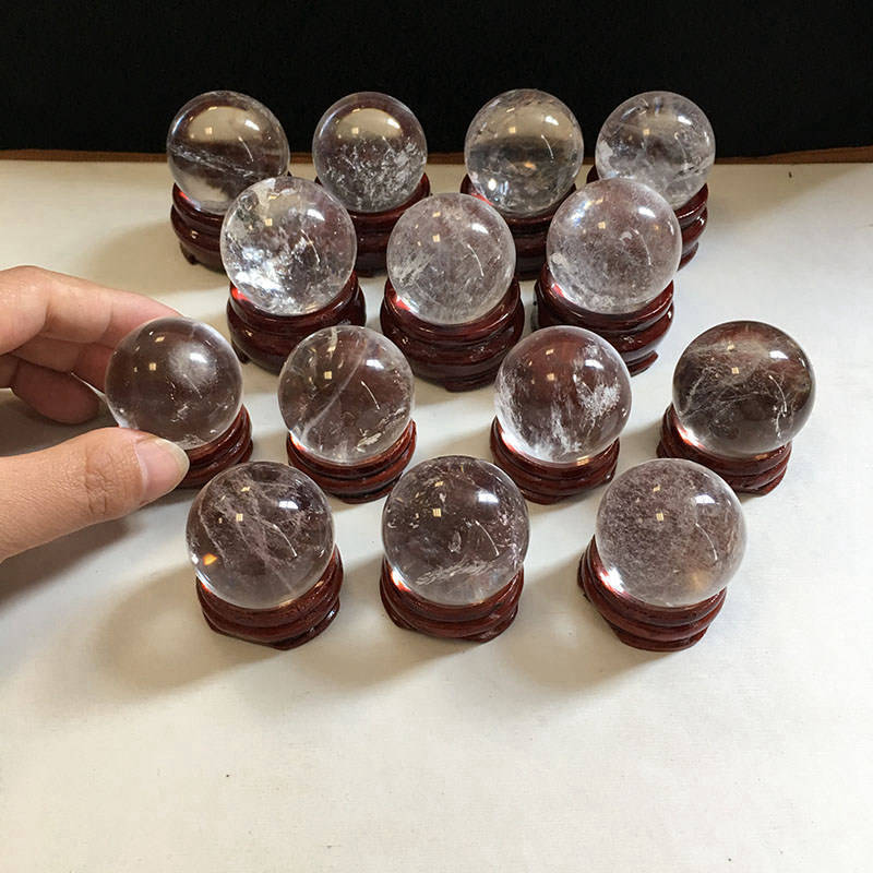 Natural Quartz Crystal Healing Gem Sphere Ball Energy Stone Reiki Decor W/ Stand
