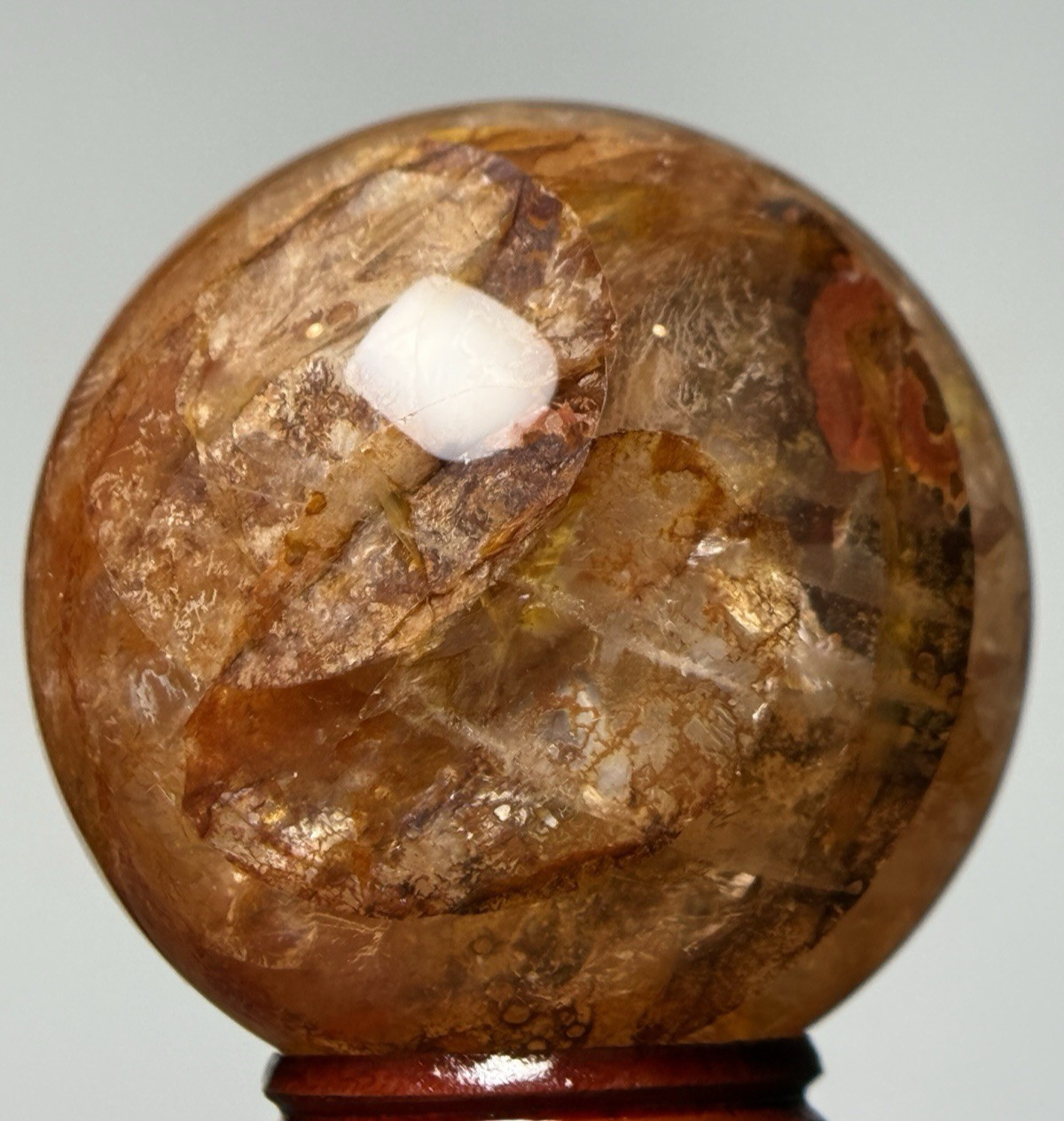 50mm FIRE QUARTZ SPHERE – Red Hematoid Crystal Ball Mineral Chakra Reiki Witch