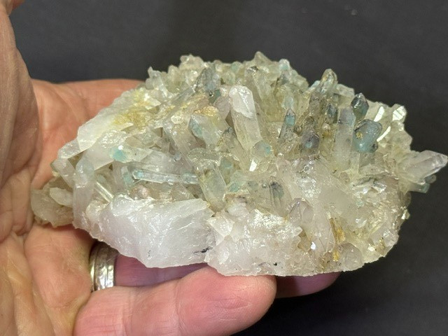 SEE VIDEO: RARE AJOITE INCLUDED QUARTZ CLUSTER, MESSINA MINE ,SOUTH AFRICA