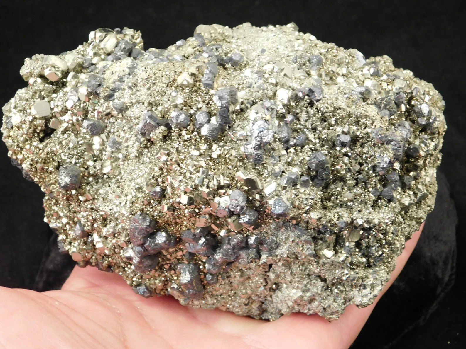 BIG! Dodecahedron PYRITE Crystal Cluster with Galena Crystals From Peru 1671gr
