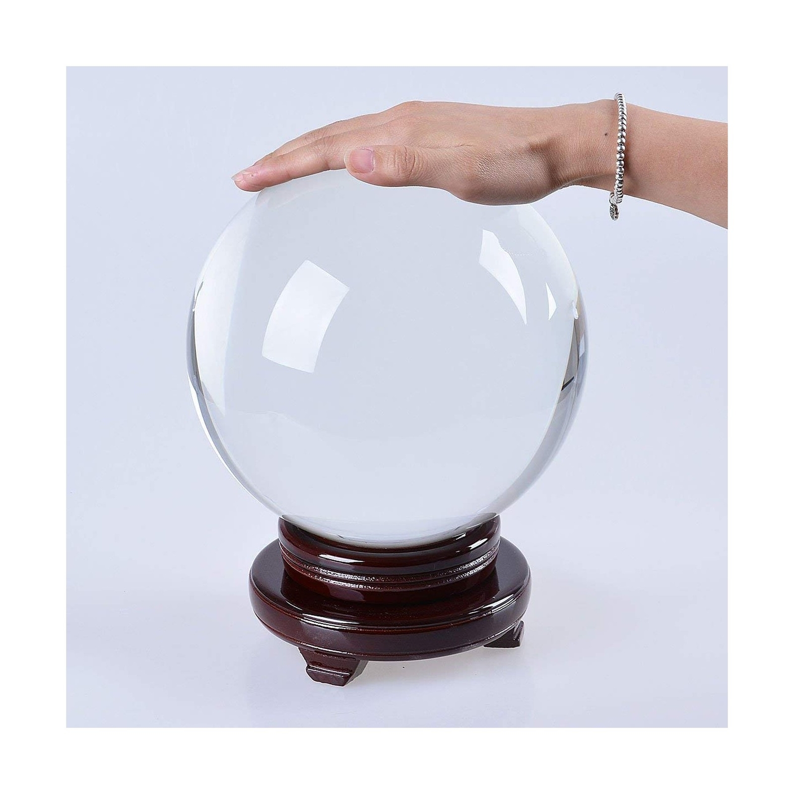 LONGWIN 200mm(8 inch) Huge Clear Divination Crystal Ball Meditation Glass Sph…