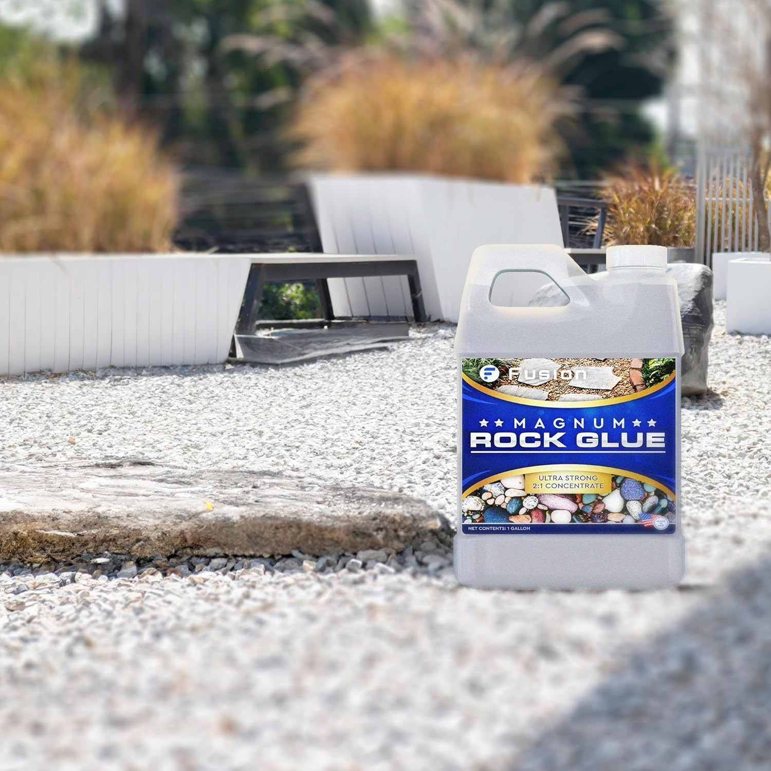 Magnum Rock Glue 128Oz – Strong Adhesive for Landscaping & Gravel Binding