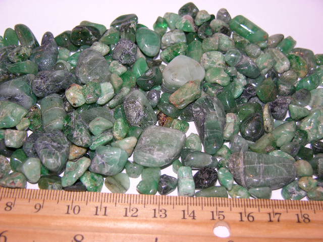 Emerald crystal Brazil tumble polished 1/8 pound lots 1/8-1 inch 40 plus pieces