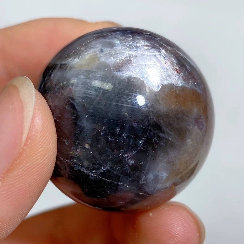 Star Sky Crystal Sphere Moonstone Sunstone Tourmaline Intergrowth Specimen