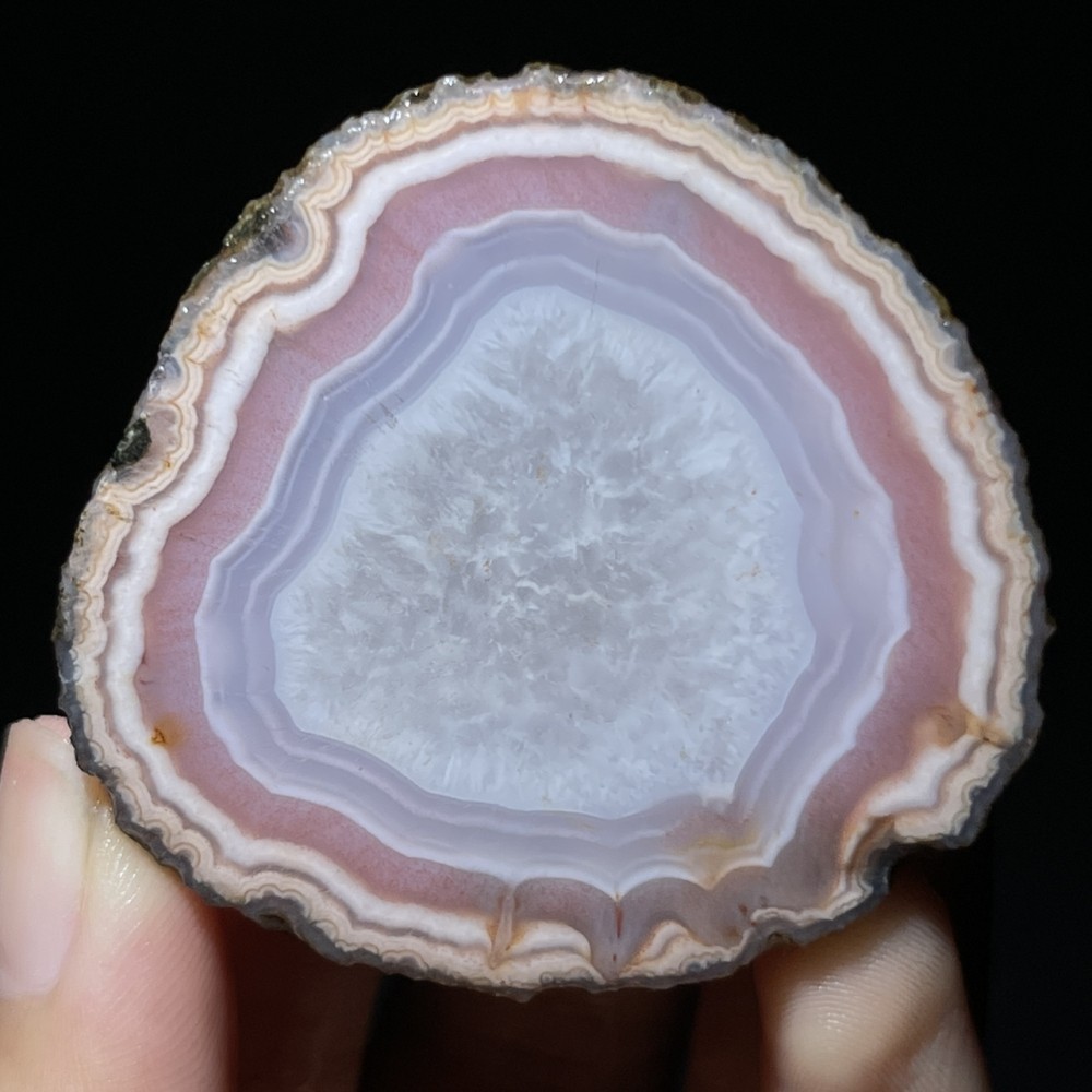 Natural half Rough Chinese Agate crystal geode Achat Nodule Hebei 41g D780