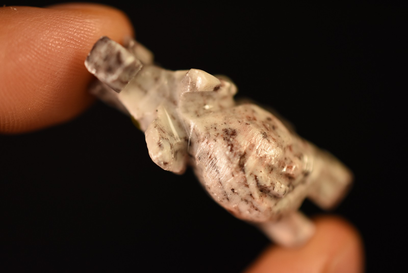*SOAPSTONE ELEPHANT* Carving 3.8cm 13.7g Carved Natural Stone Figurine Statue