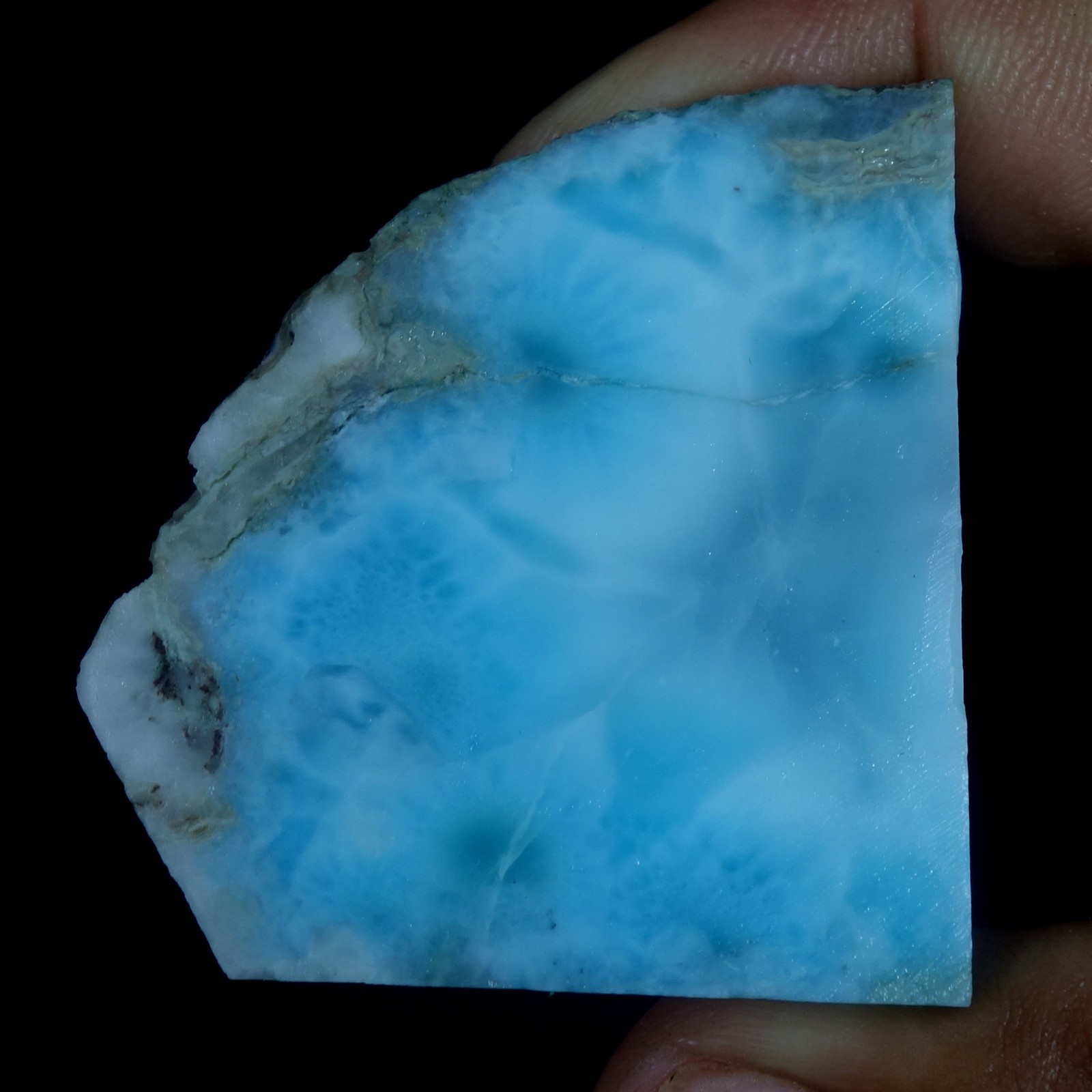 Spiritual Healing Larimar Natural Authentic Slab Rough Blue Gem Stone 128.20 Cts