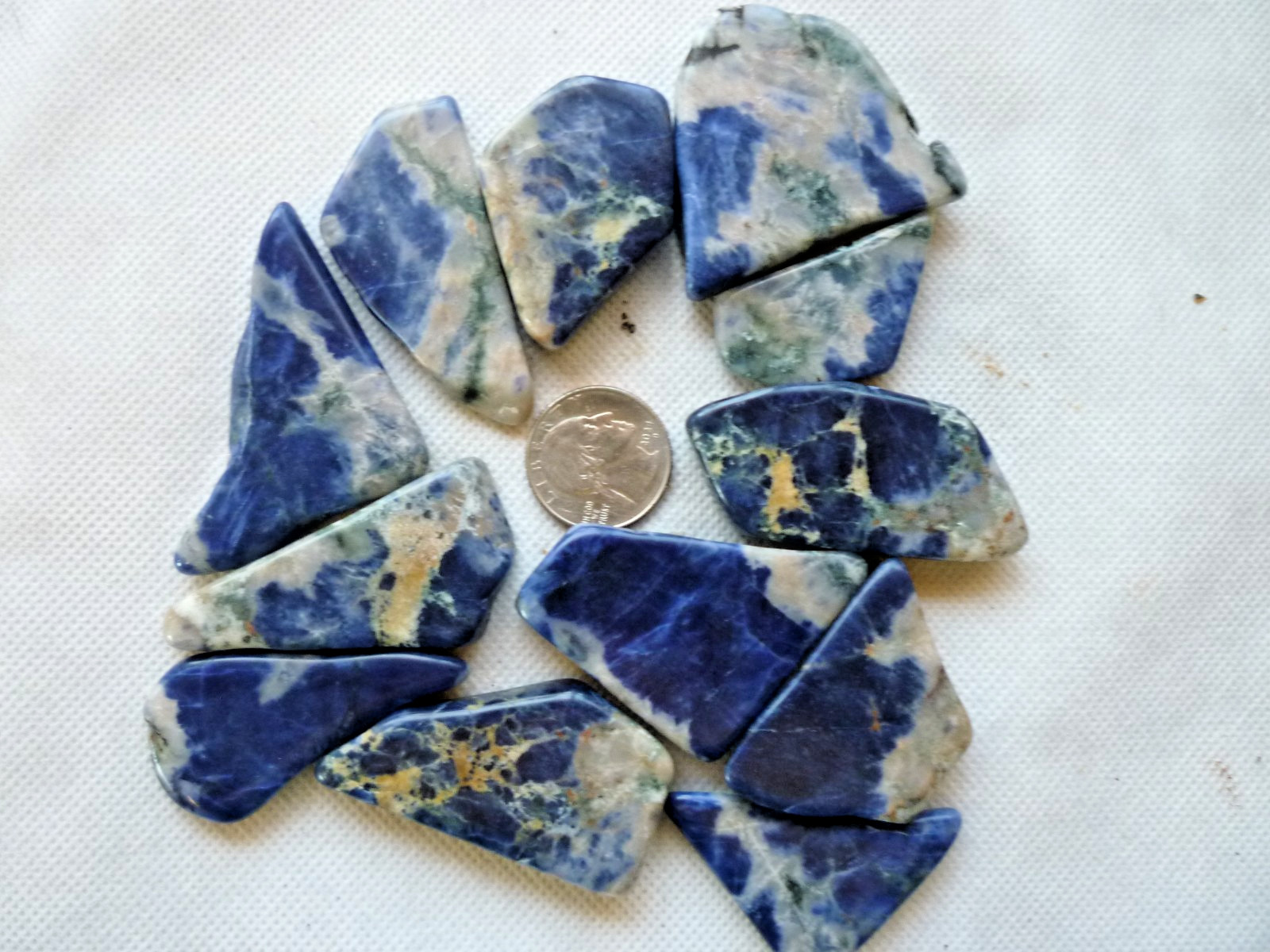 Natural Blue Sodalite Cabochon Loose Stone Jewelry Making Wire Wrapping 12 piece