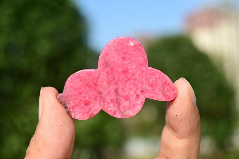 Natural Rhodonite Snake 1.6” Reiki Crystal skull carved Heal decor gift 1pc