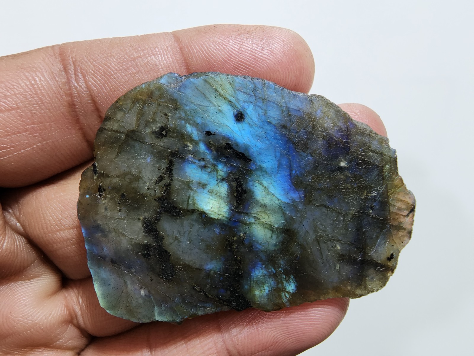 Crystal Labradorite Slab Rough 193Ct Gemstone Raw Labradorite Jewelry For Making