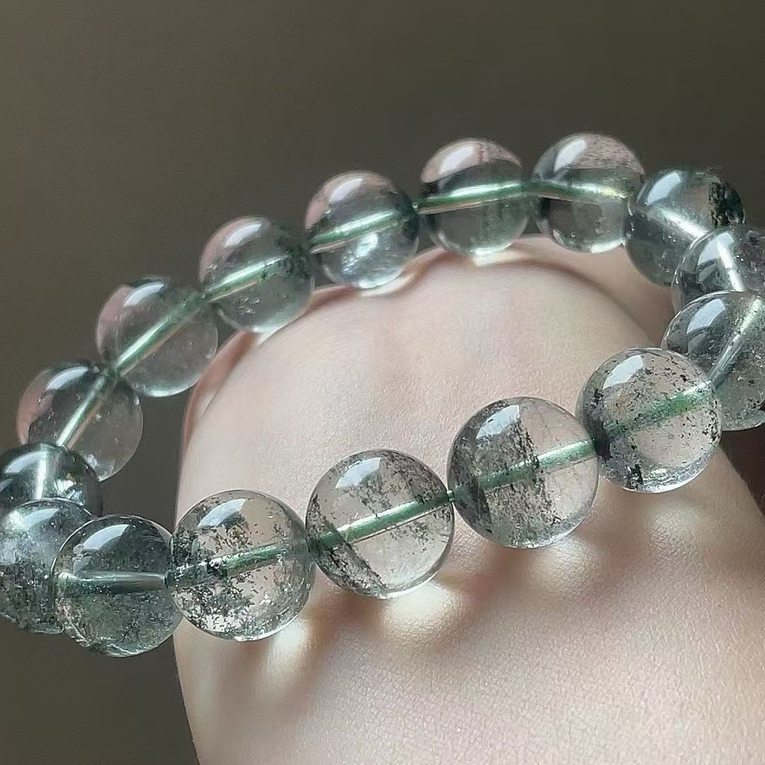 Natural Green Phantom Crystal Quartz Bracelet Adult Collectibles