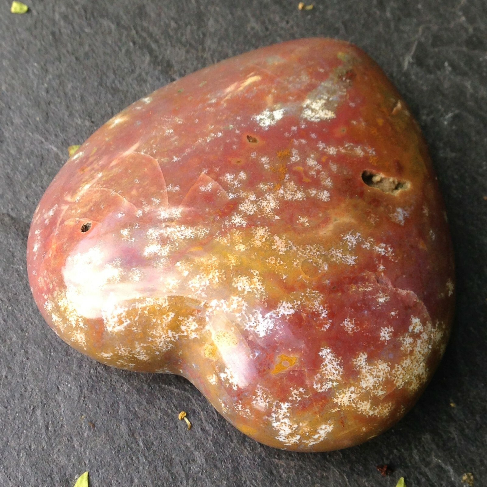 Large Ocean Jasper Crystal Drusy Heart Atlantis Stone Love 188g 6.93×7.45×2.9cm