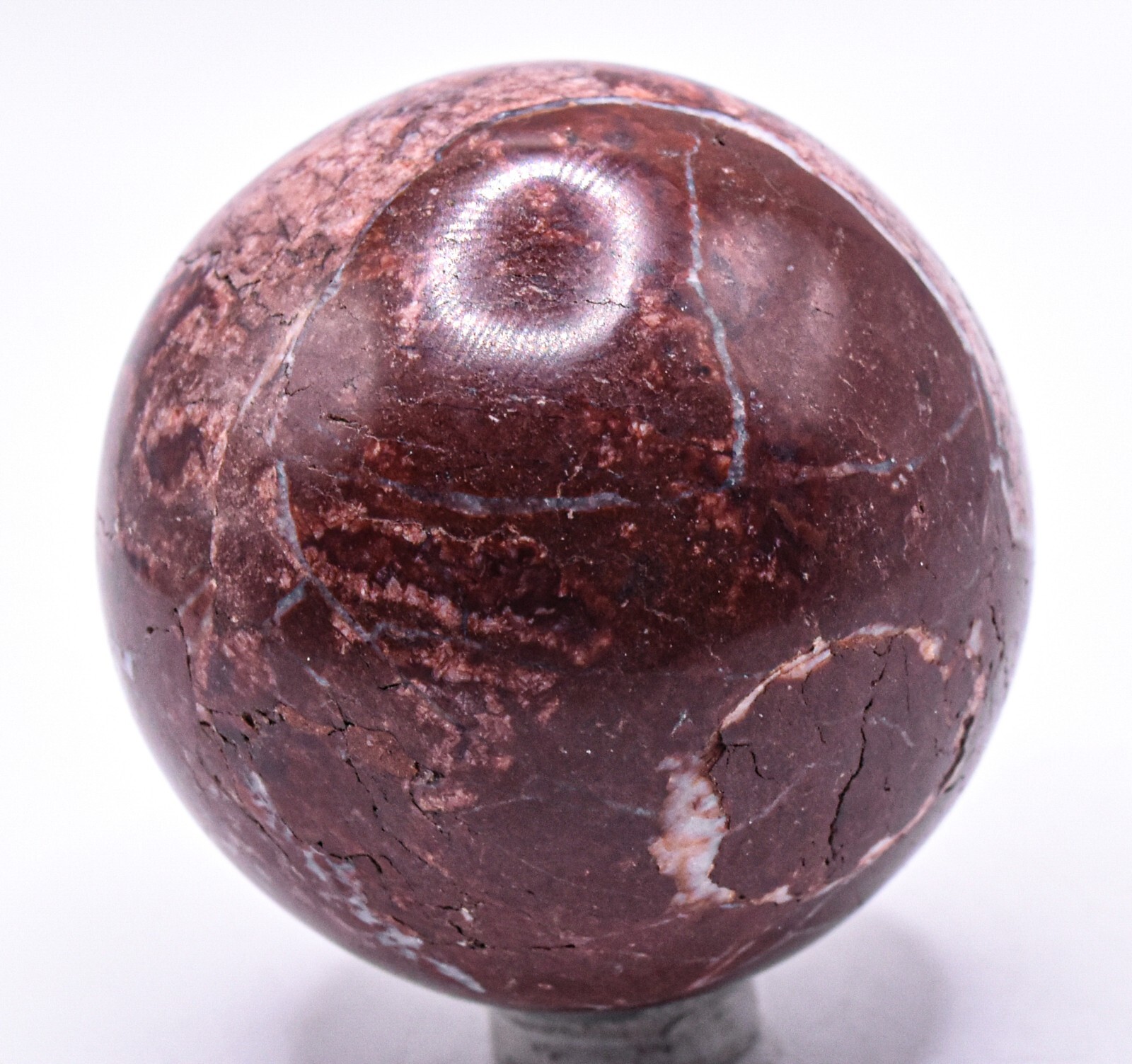 52mm Brecciated Deep Red Jasper w/ Inclusions Crystal Mineral Sphere Ball – Peru