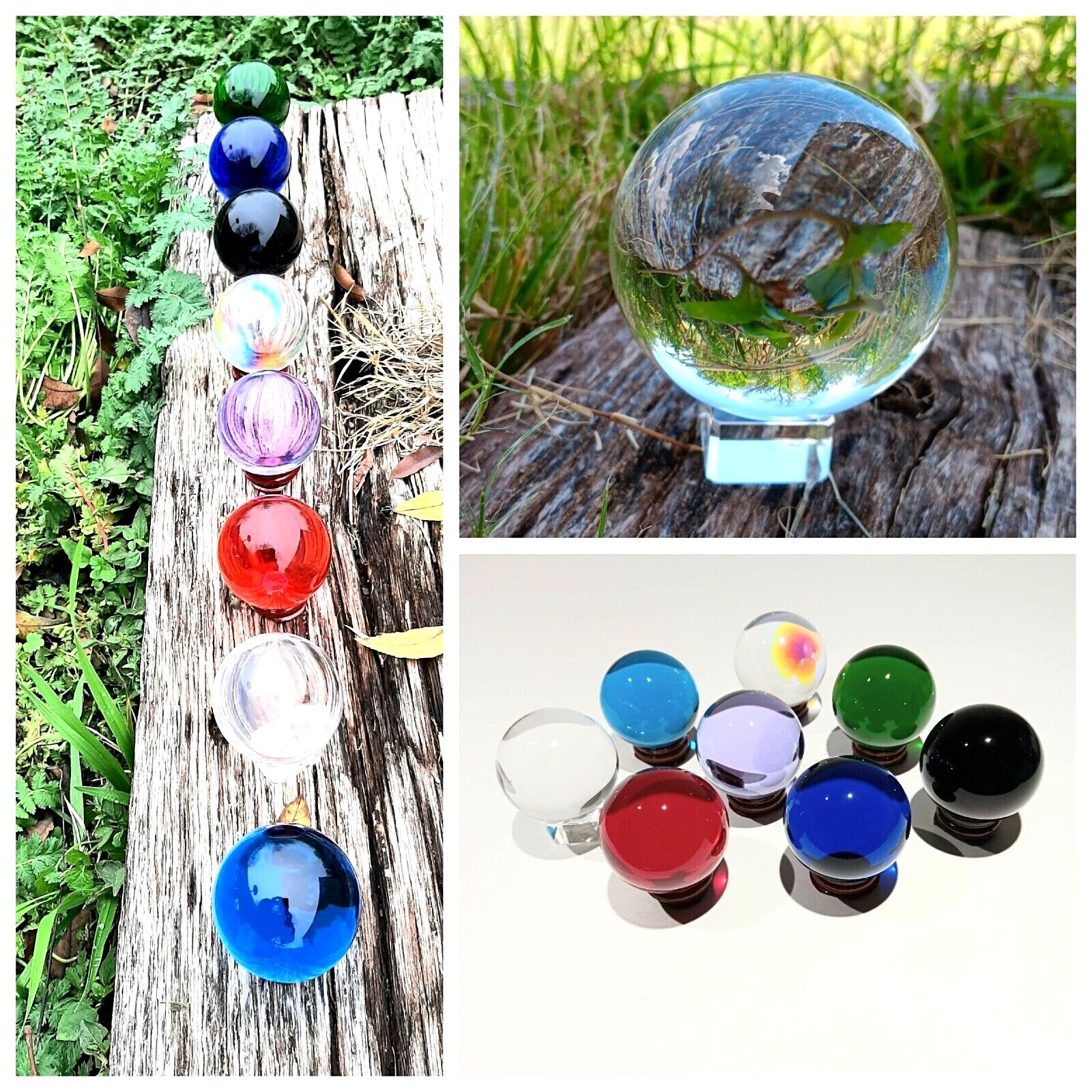 K9 Color Crystal Balls 50mm/80mm Sphere with Stand Meditation Feng Shui