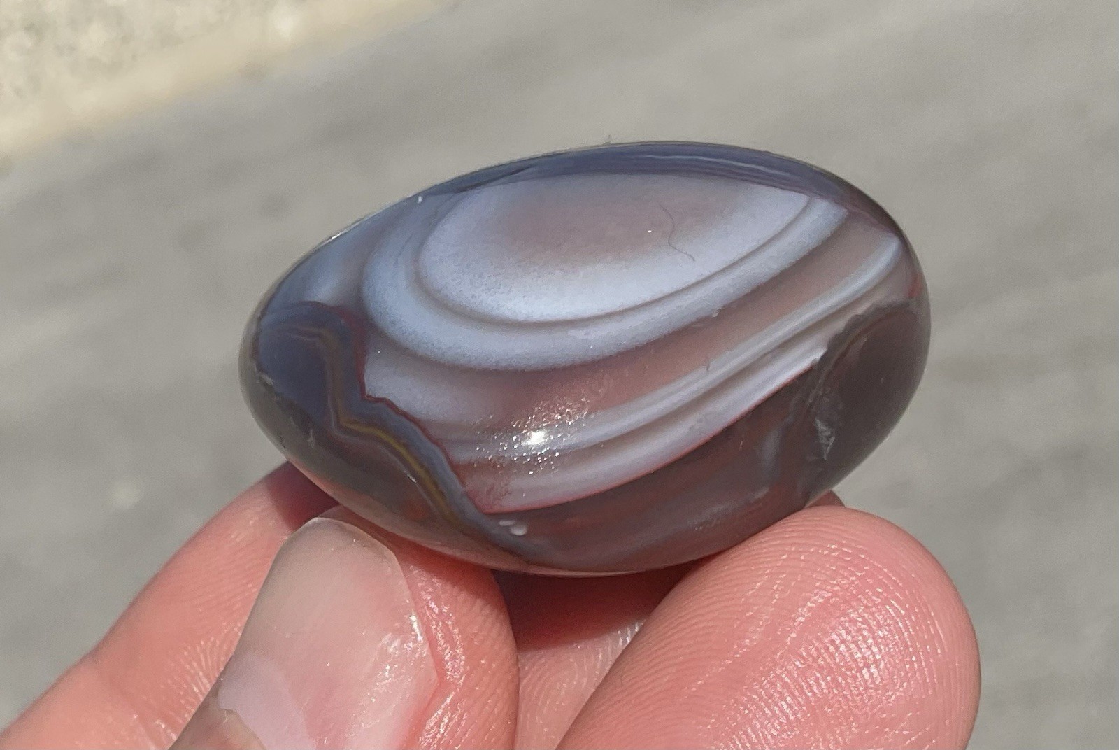 36g Polished Mozambique Agate Palmstone Worry Stone Exceptional! A++