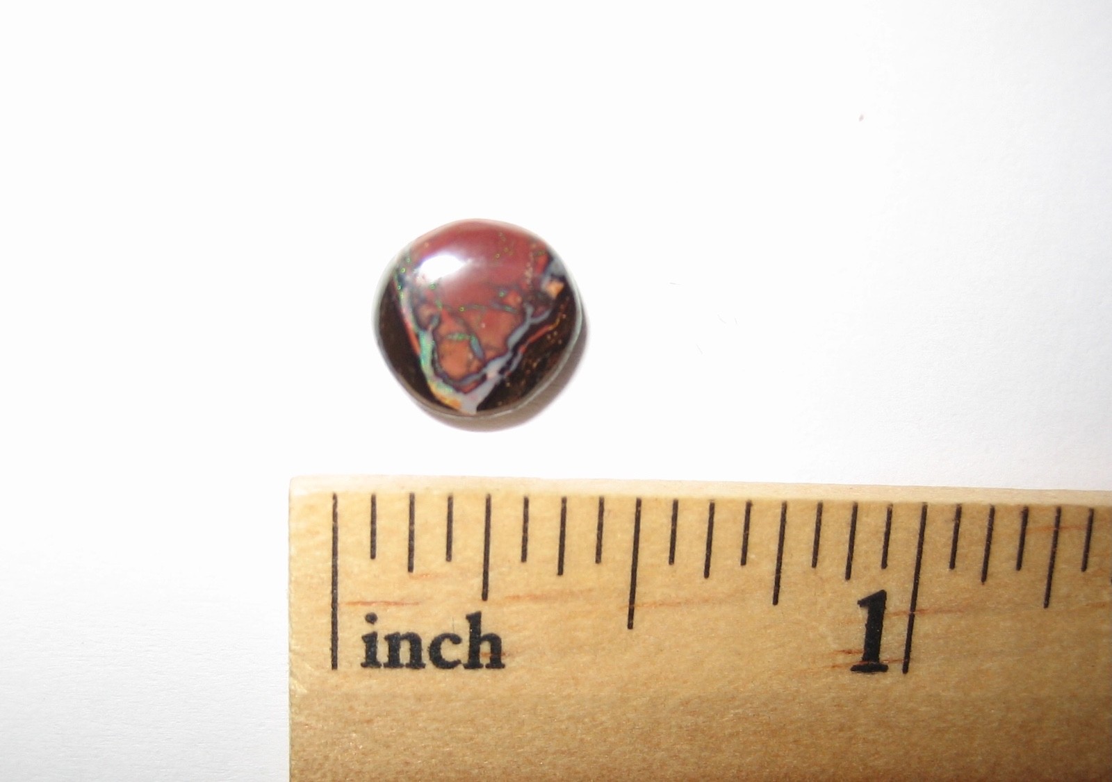 8mm POLISHED ROUND BOULDER OPAL CRYSTAL STONE CABOCHON FROM AUSTRALIA 1.65cts *1