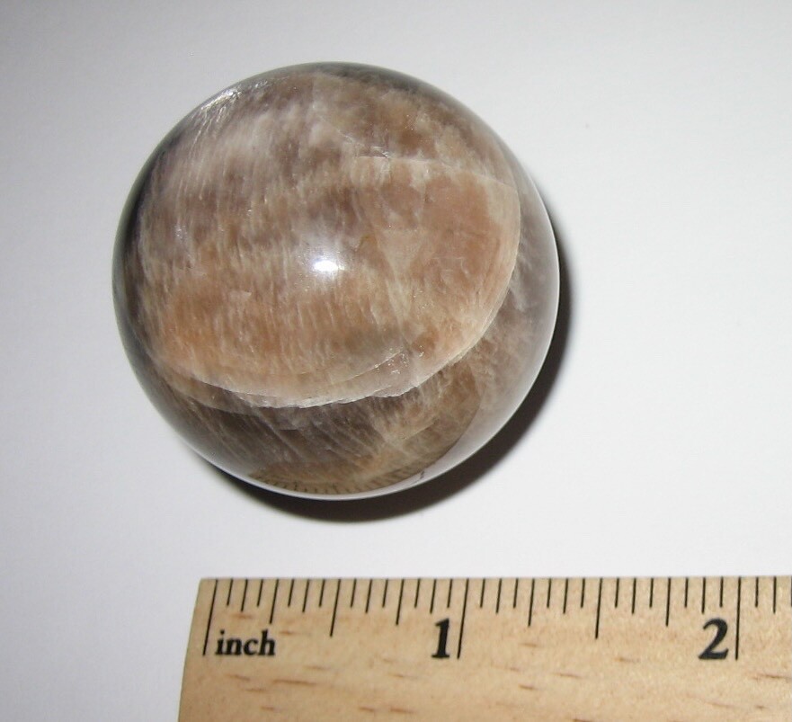 41mm POLISHED NATURAL MOONSTONE CRYSTAL STONE MINERAL SPHERE MADAGASCAR 76.7g *A