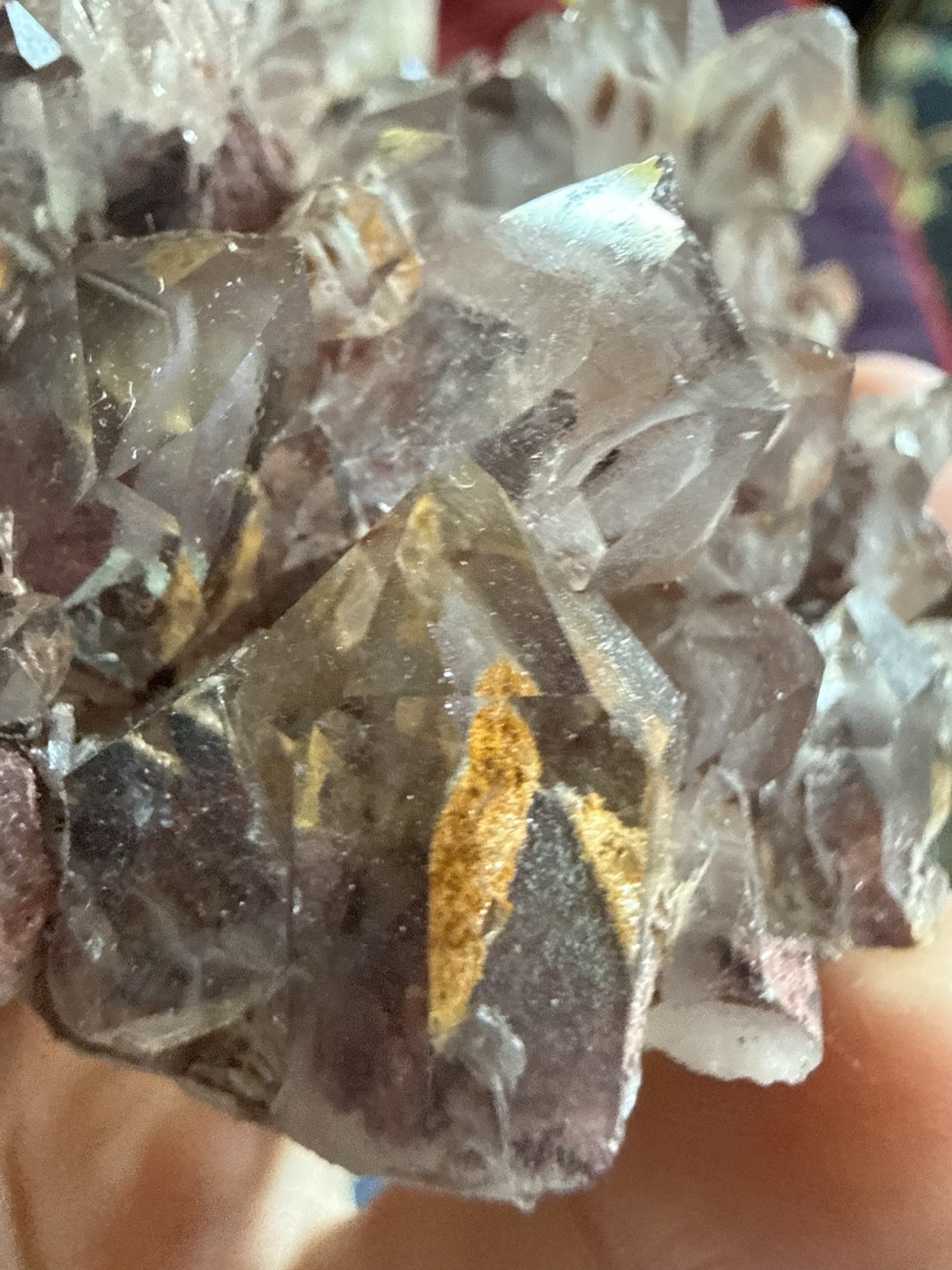 Red Hematite Phantom Quartz Crystal Cluster – Sunset Phantom Quartz
