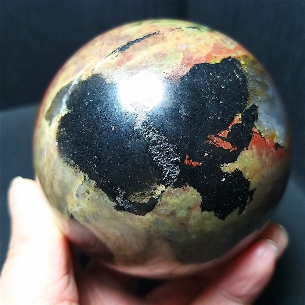 TOP 664G 78mm Natural Polished Colorful Agate Stone Sphere Ball Healing Ca900