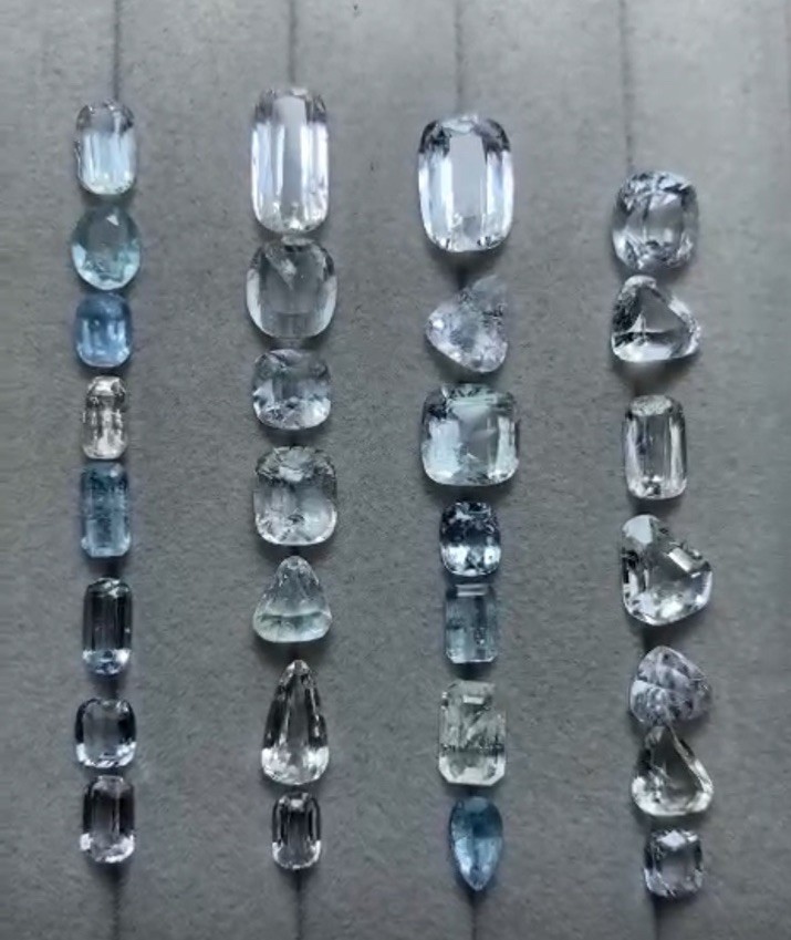 50Ct Beautiful Natural Color Aquamarine Mix cut From Skardu Pakistan