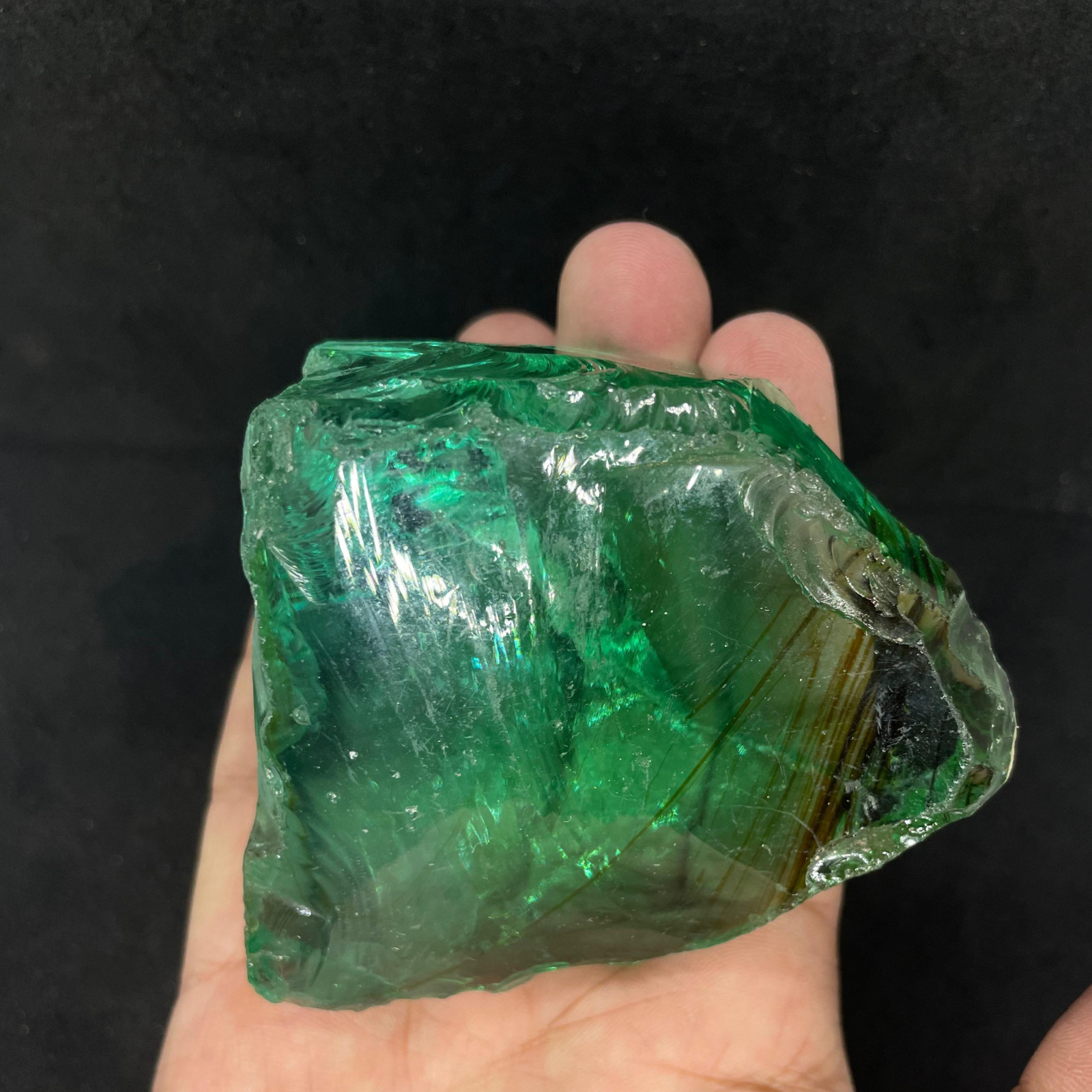 Premium Large Raw Green Obsidian Stone 1050-1200 CT– Crystal for Home Décor