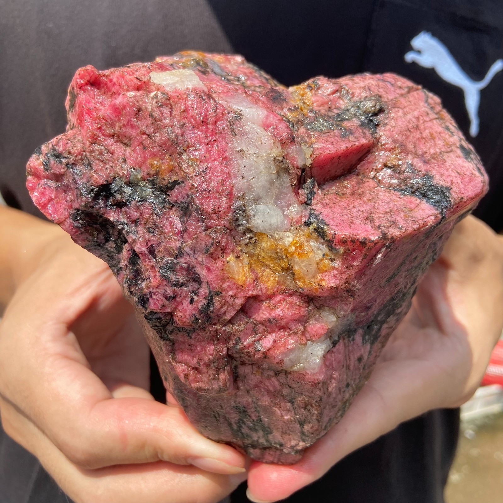 2.4LB Raw Ore Red Black Rhodonite Quartz Gemstone Mineral Specimen healing