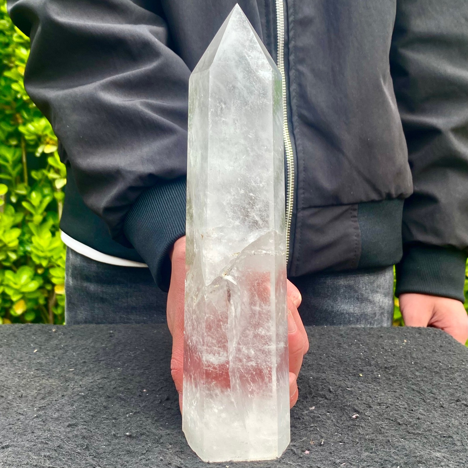 3.19LB Natural Clear Quartz Crystal Point Healing Wand Polished Rock Crystal Rei