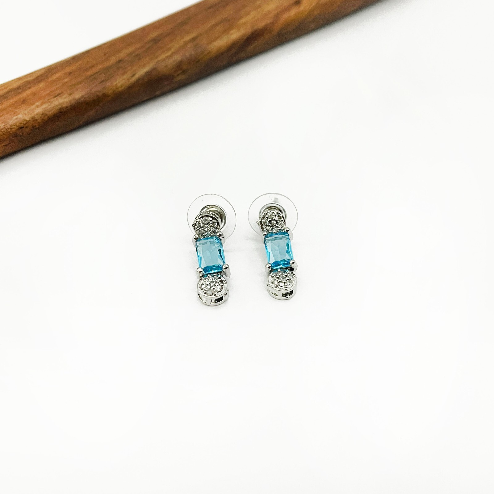Blue Topaz Jewelry Set Silver Plated Ring Women Bracelet With Necklace Set