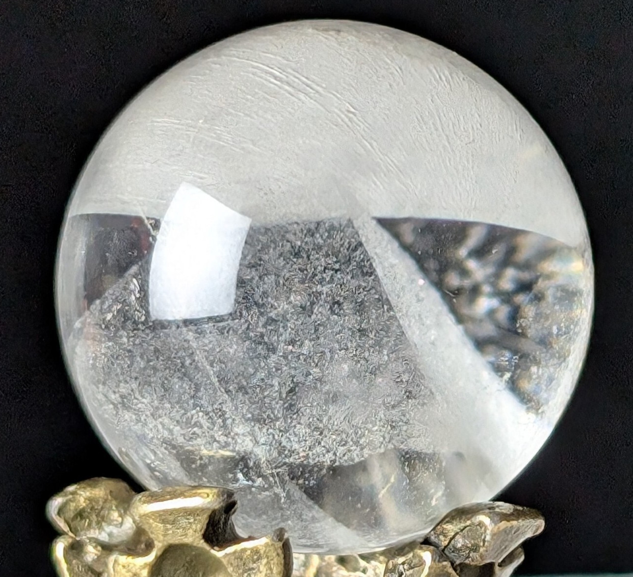 Clear Quartz Sphere Phantom Mountain Crystal Ball Orb Cute Small Gemstone Reiki