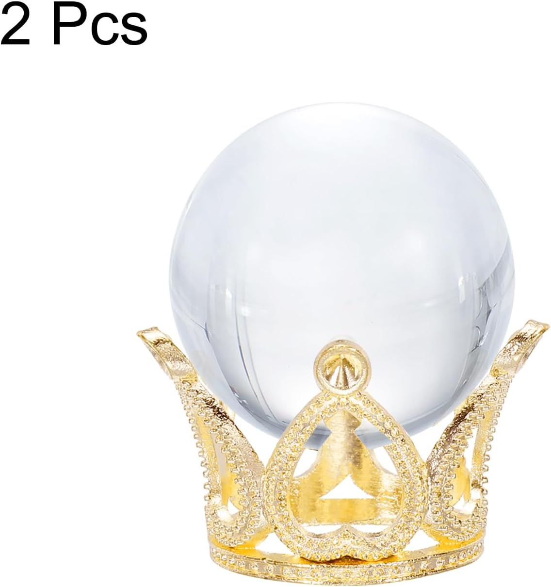 Crystal Ball Display Holder Crown Shaped Egg Stand Alloy Glass Ball Stand Displa