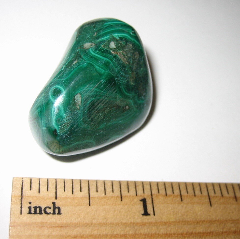 1.25″ TUMBLED POLISHED NATURAL MALACHITE STONE MINERAL FROM THE CONGO ~ 25.2g *1