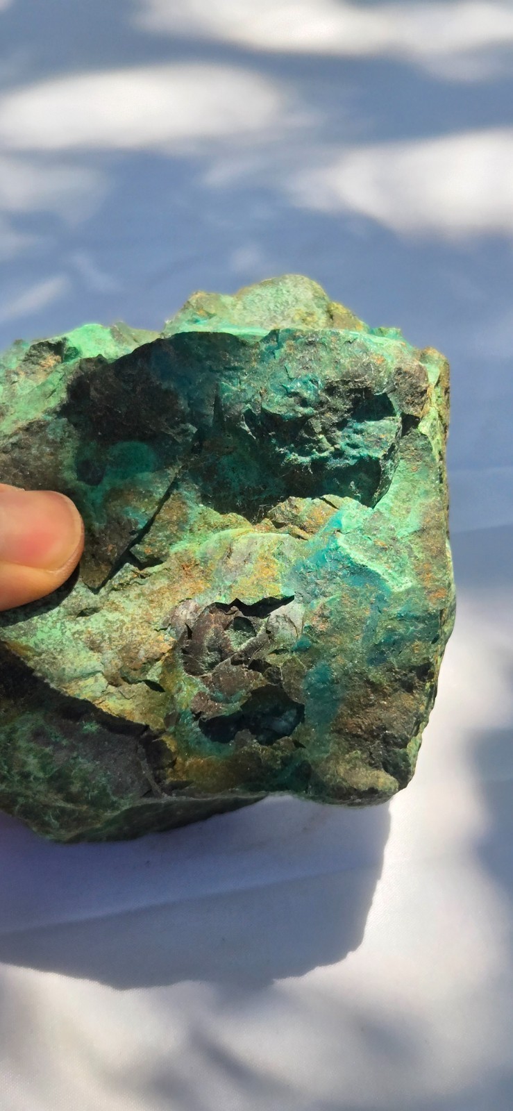 Large 880 Grs Old Chrysocolla Specimen Arizona USA Dark Green Blue Chalky Matrix