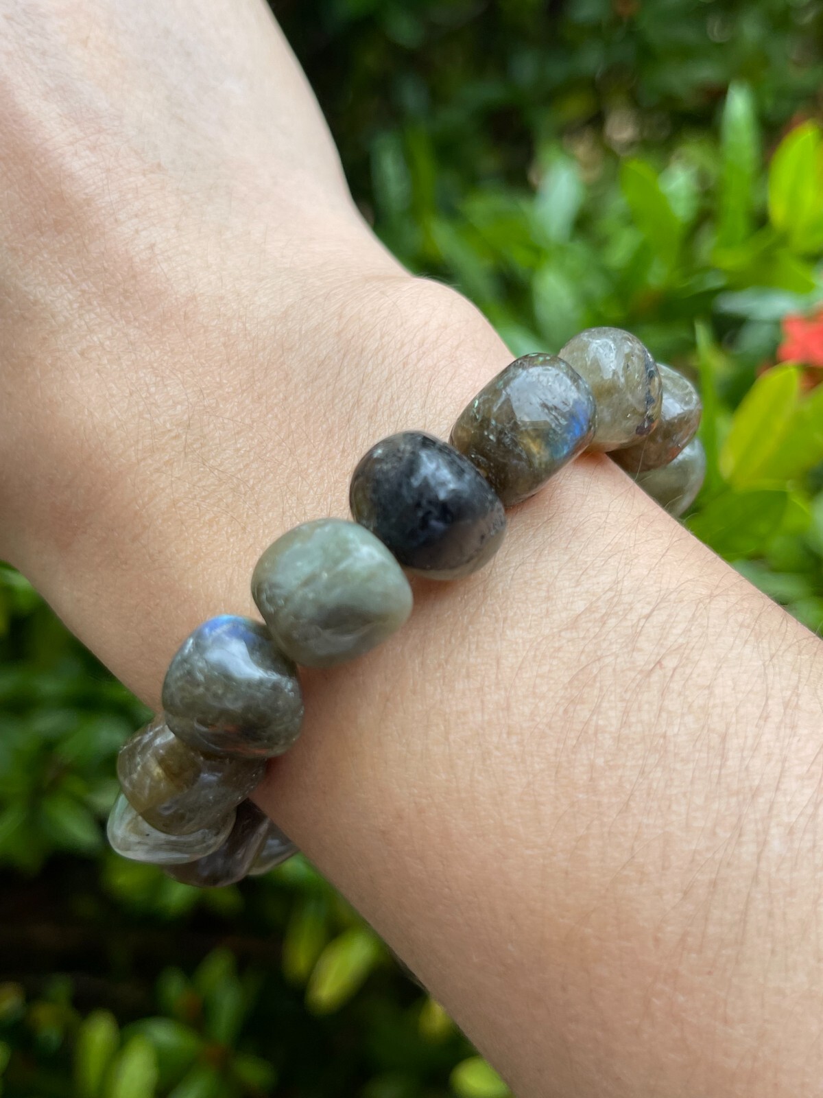 Grade A++Labradorite Tumbled Bracelet 8-12mm,Genuine Labradorite Nugget Gemstone