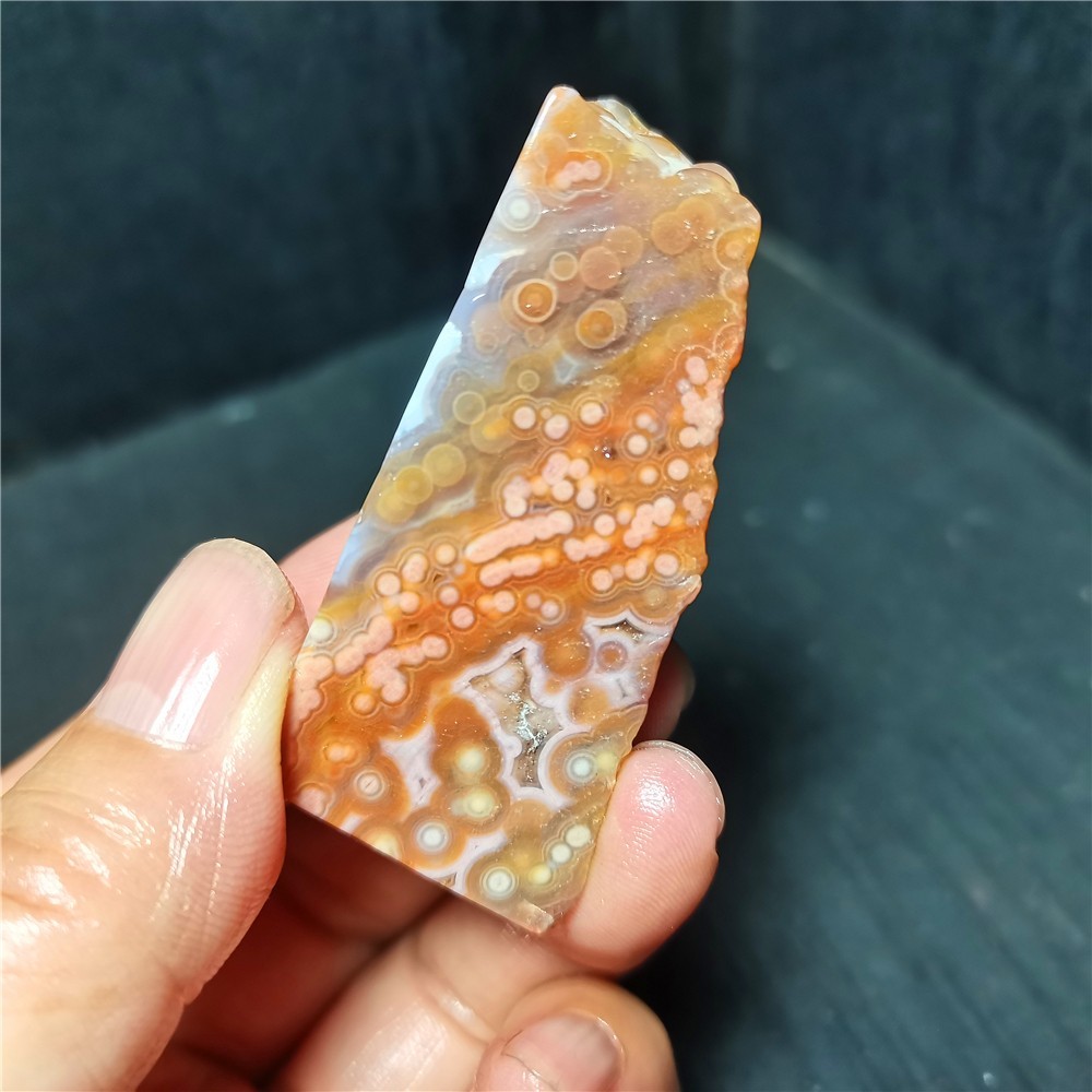 Rare 39.2G Natural Orbicular Ocean Jasper 8th Vein Rough Healing A133