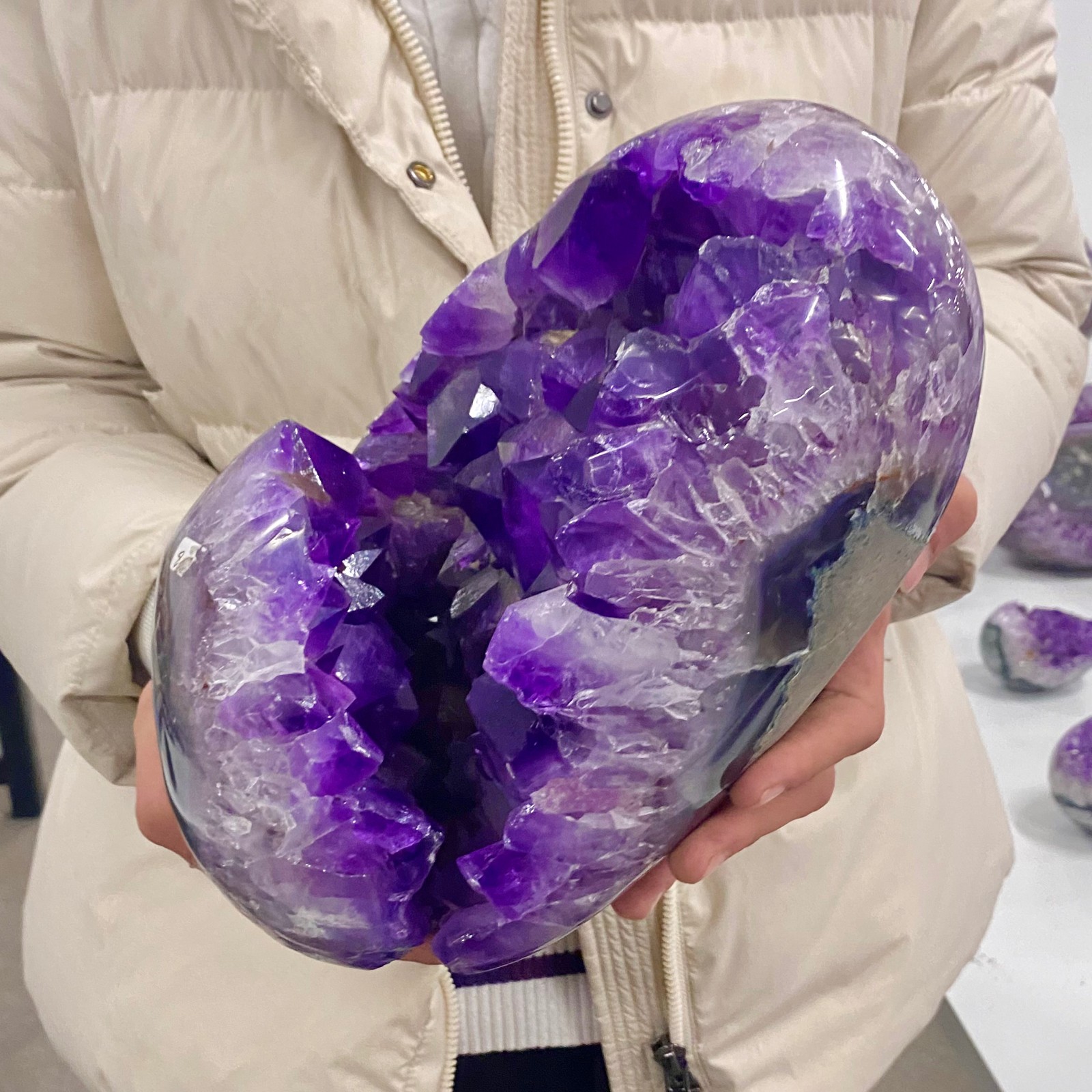 18.73LB Natural Amethyst geode quartz cluster crystal specimen Healing.