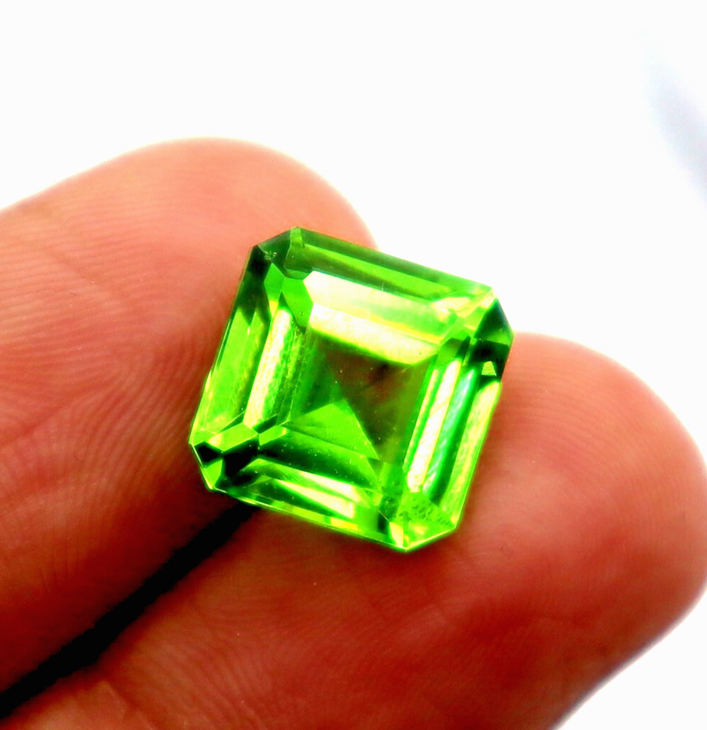 Natural Peridot Gemstone Green Radiant Cut 10.25 Ct Certified Loose Gemstone