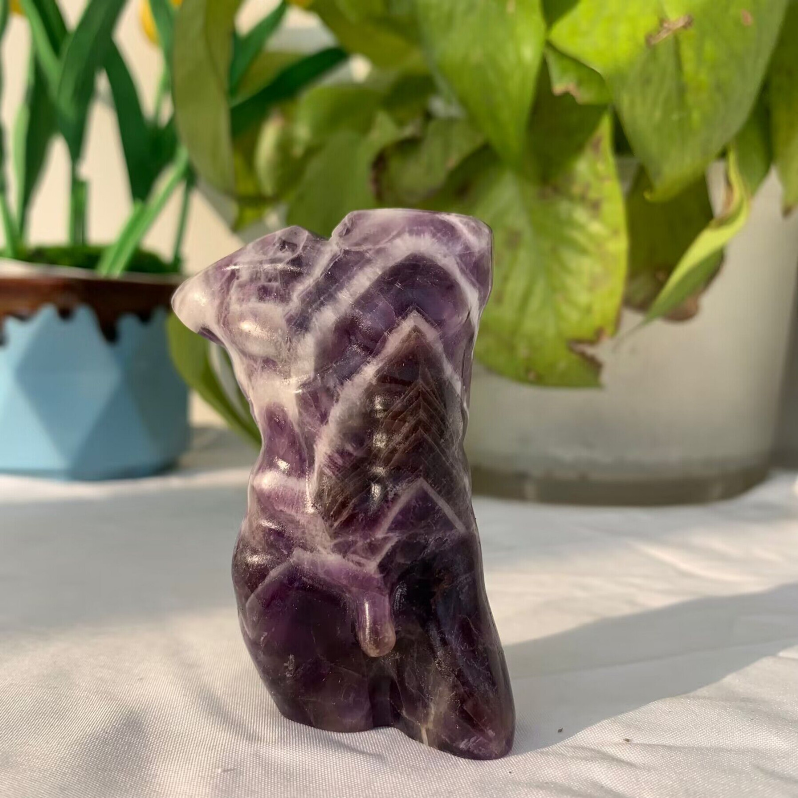 133g Dream Amethyst Male Body Model Carving Quartz Crystal Specimen Collection