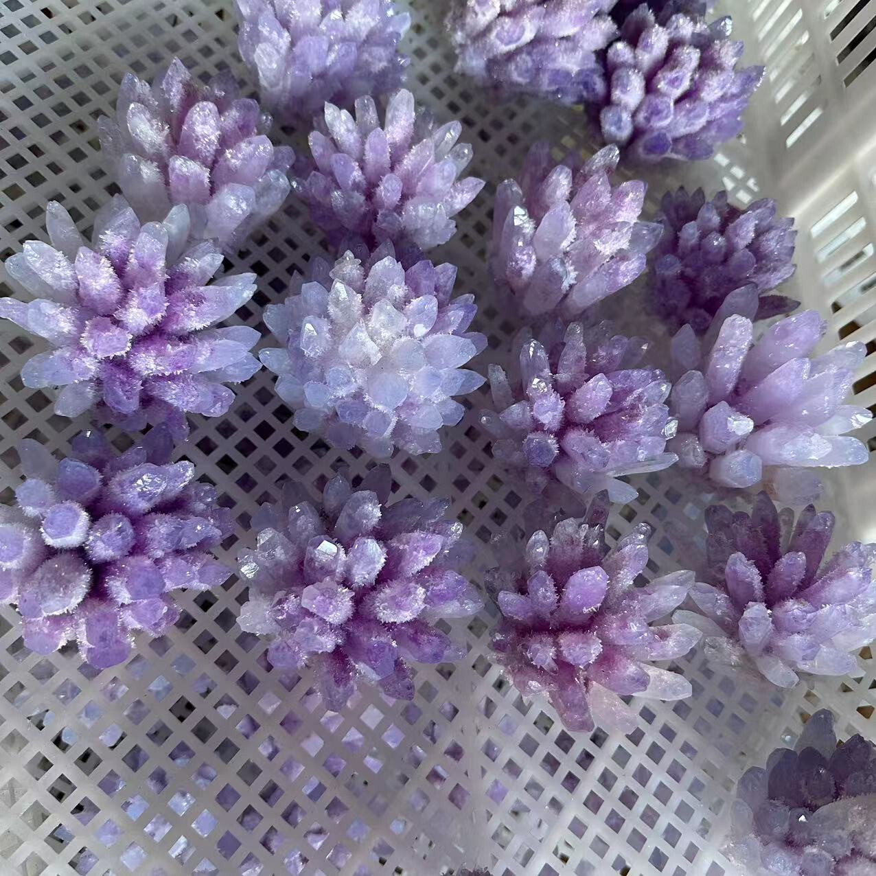 New Find purple pink Phantom Quartz Crystal Cluster Mineral Specimen 300g+
