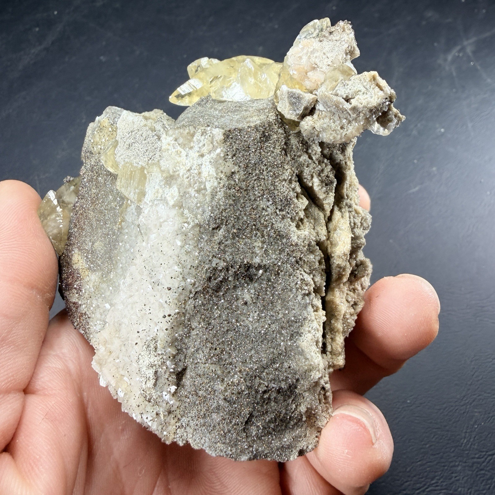 Golden Calcite Chalcopyrite Dolomite Crystal Combo / Sweetwater Mine *Video*